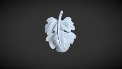 fig leaf - buy royalty free 3d model skazok plant foliage nature baroque embroidery 3d print model - Mito3D