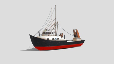 barco de pesca baixo poli pbr - comprar royalty free 3d modelo max3dd bf99ae8 low-poly criadas 3ds max textutes tga 2048x2048 metalness 3d print model - Mito3D