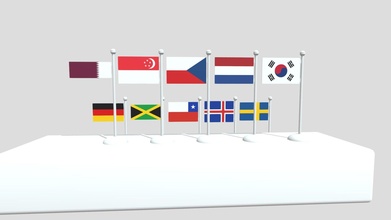 flag pole collection 2 - buy royalty free 3d model philip storm xingyun777 3d print model - Mito3D