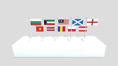 flag pole collection 4 - buy royalty free 3d model philip storm xingyun777 3d print model - Mito3D