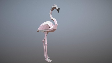 Flamingo Kaufen Lizenzgebühren frei 3d Modell Papier vitalyvoronov e6eabe4 stl wrl Vorlage Origami print Papercraft obj printing model printable PDF paper ecogami 3d print model - Mito3D