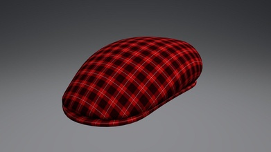 flat cap tartan 1 - buy royalty free 3d model shimtimultimedia a3d8b70 3d print model - Mito3D