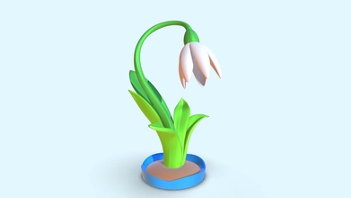 flower 4 snowdrop lamp - buy royalty free 3d model marat 643c117 3d print model - Mito3D