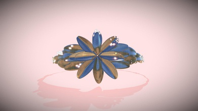 bracelet fleur gliches - modèle 3d leenthepotato 61dbf66 créé bijou inspiré gliche art bijoux en taille réelle serait cool de voir imprimée un jour 3d print model - Mito3D