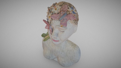 niña de las flores el 14 junio 2020 - descargar gratis 3d modelo mehmet kozal mkozal 0f761cb la escultura escaneo 4k textura 3d print model - Mito3D