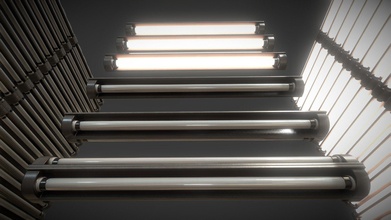 fluoreszierend Lampe low poly Ausführung Kaufen Lizenzgebühren frei 3d Modell vis all niedlich Energie elektrisch elektronisch Neon Fluoreszenz erleuchten Beleuchtung Licht neon fluorescent lamp 3d print model - Mito3D