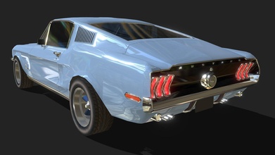 ford mustang 1968 - poly buy royalty free 3d model andddres d5e2129 3d print model - Mito3D
