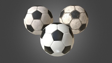 fotball balls set poly pbr model - buy royalty free 3d aleksandrkorostyliov 73028da 3d print model - Mito3D