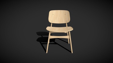 fredericia s borg chair - production quality download free 3d model tetsuotetsuo e747314 800 designer made following tutorial blenderguru 3d print model - Mito3D