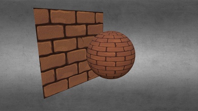 free brick hand painted stylized texture - download 3d model scritta 00abcdc seamless wall asset consist pack 1024 x 3072 textures albedo normal map bump cavity ambient occlusion 3d print model - Mito3D