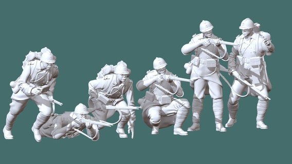 french soldier ww1 - buy royalty free 3d model explorertit36 gmailcom paydi france world rifle army wwii miniature miniatures soldiers lebel chauchat man military sculpture war frenchman m1886 3d print model - Mito3D