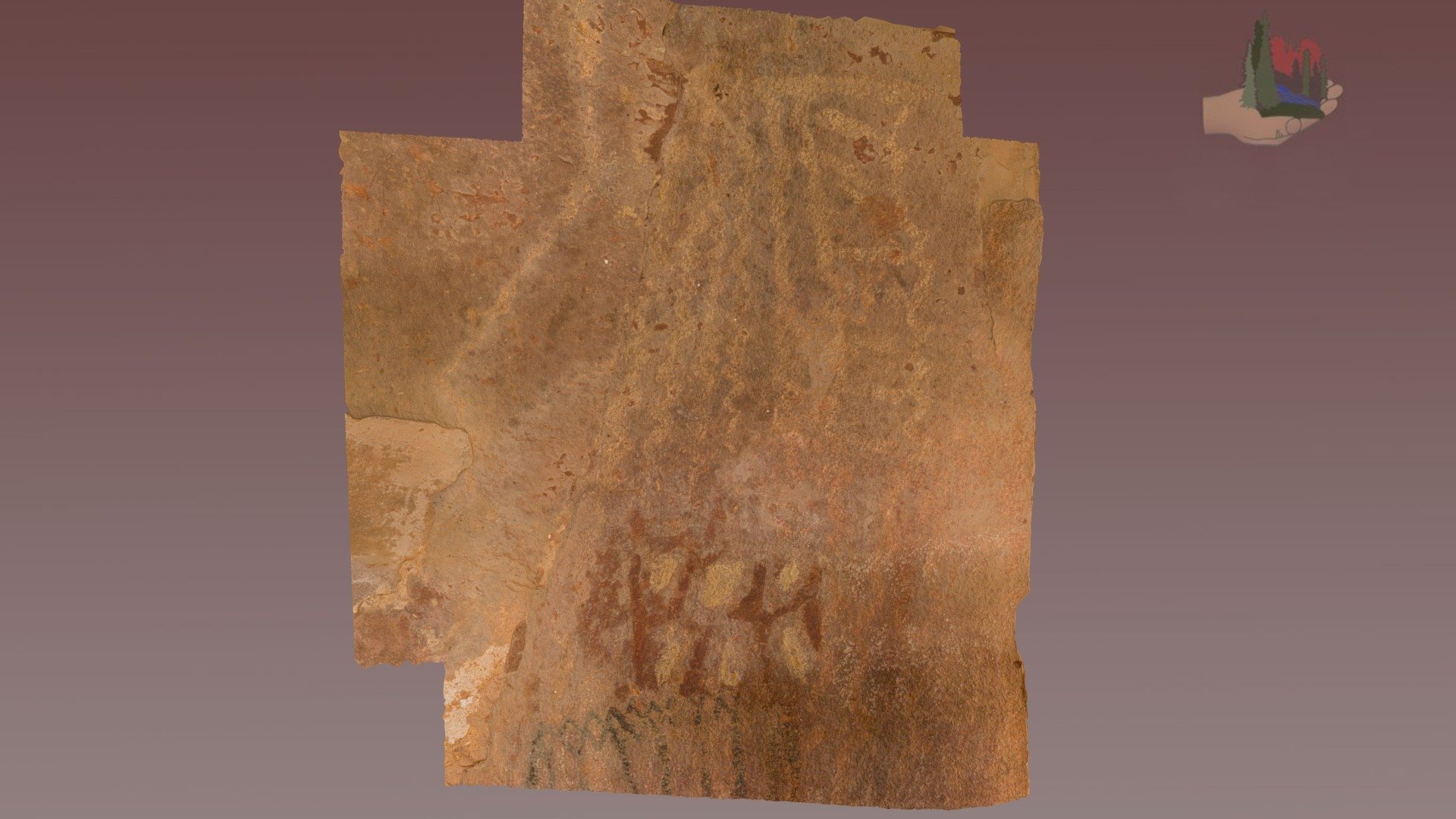 fs1849 palatki grotto panel 15 detail - 3d model fofsedona b96365a small portion duo tone archaic snake image association sinagua yavapai imagery high up rock face above glyph additions vertical line array typically associated water symbols there charcoal copy below complex art multiple instances superposition apache historic graffiti part ongoing project evaluate younger over older petroglyph scratching additional information red district coconino forest can found following web sites http wwwsedonaredrocktrailsorg wwwfsusdagov recmain recreation volunteer opportunities including creation models other projects wwwfriendsoftheforestsedonaorg 3D print model - Mito3D