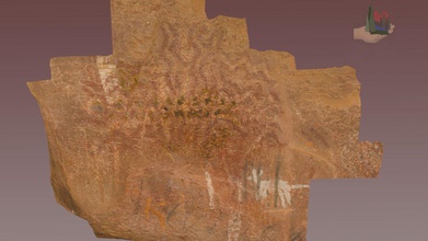 fs1852 palatki grotto panel 17 detail - 3d model fofsedona 17e4c26 small portion complex superposition probable archaic sinagua yavapai apache pictographs scratched petrolgyhs there additional &ldquo historic&rdquo greater than 50 years old modern graffiti can not removed without destroying underlying ancient glyphs rock art multiple instances historic part ongoing project evaluate younger imagery over older petroglyph scratching information red district coconino forest found following web sites http wwwsedonaredrocktrailsorg wwwfsusdagov recmain recreation volunteer opportunities including creation models other projects wwwfriendsoftheforestsedonaorg 3d print model - Mito3D