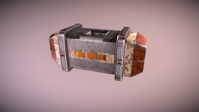 futuristic crate - 3d model saruedaacevedo fe2b844 low poly high baked texture 3d print model - Mito3D