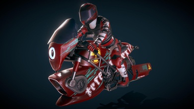 futuristic hoverbike - 3d model illicit graphics aalleexx5 7722c67 cyberpunk style modeled c4d used adobe mixamo rider 3d print model - Mito3D