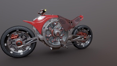 futuristic motorcycle - buy royalty free 3d model pebegou 8add51d 3d print model - Mito3D
