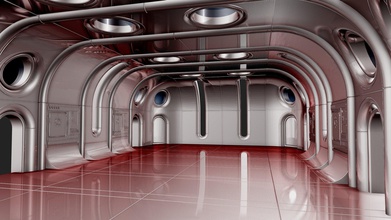 futuristic tunnel 326 - buy royalty free 3d model giimann 5d8ae5f detailed interior scene made up modular parts can modified create different space configurations 3d print model - Mito3D