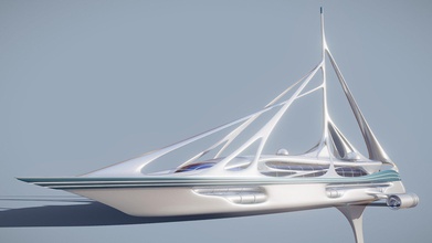 futuriste yacht 01 - acheter des redevances gratuit modèle 3d giimann 5622e92 détaillé de la subdivision prêt 3d print model - Mito3D