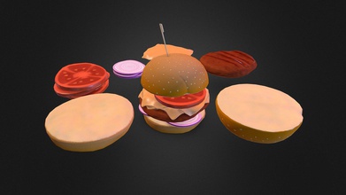 game prop hamburger hand painted - buy royalty free 3d model hamidz90 65b6023 made zbrush 3ds max textured substance painter photoshop 3d print model - Mito3D