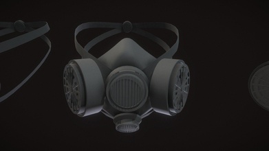 gas mask chemical filter - buy royalty free 3d model ninjajd gasmask dust survival toxic facemask respirator lowpoly gases facefilter 3d print model - Mito3D