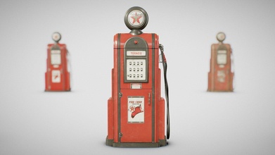 gas pump - texaco 60's clean dirty buy royalty free 3d model fabio orsi fabioorsi f09b325 3d print model - Mito3D