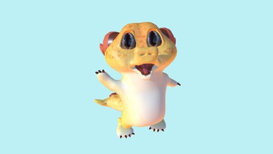 gecko dragon - 3d model casey bauers caseybauers b61d4e7 simple character made practice modeling rigging maya 3d print model - Mito3D