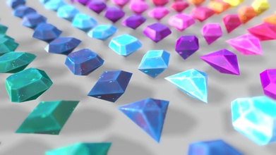 gems - 3d model olga melikhova lola08 bf5ff73 package contains 9 stylized low-poly 10 different colors 3d print model - Mito3D