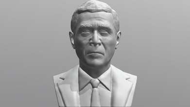 George buisson buste 3d impression acheter royalties libre modèle réalité imprimée piotrkatanowski 723b327 Obama figurine Amérique politicien Président Allemagne Russie Clinton Donald célébrité 3d print model - Mito3D
