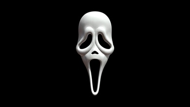 ghost face scream mask - buy royalty free 3d model nima heydari h3ydari96 stl fanart tv fun series obj vr ar color scary normalmap map movie ghostface 3dprint art texture halloween 3d print model - Mito3D