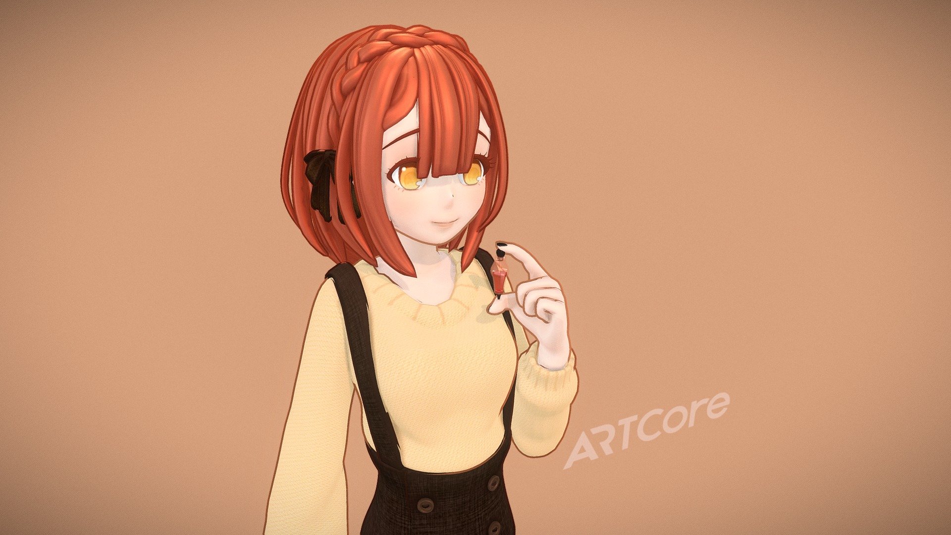 girl toon shader character - 3d model artcore b037853 3D print model - Mito3D