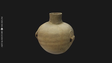 globular vase cylindrical neck - download free 3d model royal museums art history kmkg-mrah 5e2b34b concerns large pot narrow belly vessel further characterized ribbon-shaped handles placed decorated three horizontal belts consisting impressions made small toothed spatula epicardial found siret brothers during excavations southeast spain culture 4500 bc 3500 inv n pg28331040 find object museum s online catalog carmentis 3d print model - Mito3D