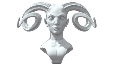 goatgirl highpoly printable sculpt - download free 3d model sonicvisual cac6259 3d print model - Mito3D