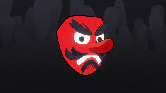 cin emoji satın almak telif Bedava 3d model xaeon trol kırmızı Japonya savaşçı iblis şeytan şeytani samuray canavar stilize maske yüzlü folklor Tengu düzenbaz tek kod karikatür düşük poli yaratık Japonca two faced 3d print model - Mito3D
