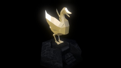 golden duck - scarica gratis 3d modello fruitysoma 2c87c9f statua d'oro di anatra in marmo scuro stand 3d print model - Mito3D