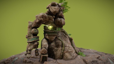 golem - 3d model boardleby 8015edb lone has grown into stone waiting someone show up join him can you help 3d print model - Mito3D