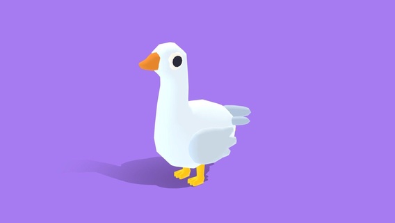 goose - quirky series buy royalty free 3d model omabuarts studio cute bird egg vr barn ar gamedev farm coop lowpoly fly animal simple 3d print model - Mito3D
