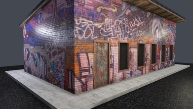 graffiti building - download free 3d model jimbogies 9e12d72 3d print model - Mito3D