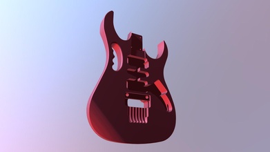 guitar body - 3d print ready customized buy royalty free model structuretree canada custom 3d print model - Mito3D