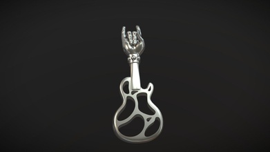 guitar pendant 22 - 3d model medunetix a6de659 printed electric made hell devil person use charm your necklace next halloween party prove you real hard rock lover then if player play fast solos can wear magical make them even faster effects solo results may vary 3d print model - Mito3D
