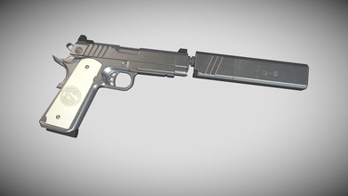 pistola lowpoly messo tacere nighthawk 3d modello Gioacchino deprestare 102cc4c 3d print model - Mito3D