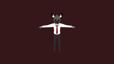 haida ps1 style - download free 3d model grblend johnmodels 741bd47 heres hyena has crush retsuko seems get drunk boyfriend early styles character rigging hard because bending so they used seperate segments animations seperated bones 3d print model - Mito3D