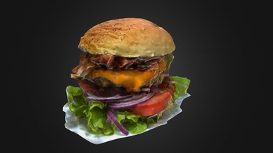 hamburguesa - modèle 3d stuart kalsonw wouj 19f02d7 burger test de numérisation succès photogrametry 3d print model - Mito3D