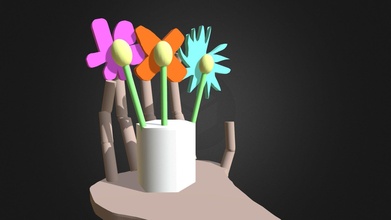 hand holding flowers - download free 3d model aevp 1ce6494 3d print model - Mito3D