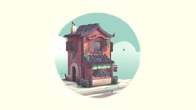 handpainted ramen shop - 3d model blakemwood b5be216 wanted mess round lil thats kinda ghibli inspired wasn&rsquo t allowed use normal maps anything just kept nice simple 3d print model - Mito3D