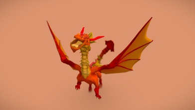 handpainted rigged dragon - 3d model alphaentity e5cd16c 3d print model - Mito3D