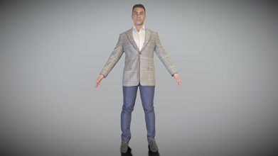 handsome man jacket ready animation 286 - buy royalty free 3d model deep3dstudio afe11da 3d print model - Mito3D