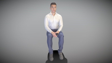handsome sitting man business style 278 - buy royalty free 3d model deep3dstudio d42551e 3d print model - Mito3D