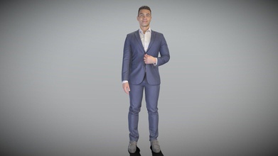 handsome young man business suit 243 - buy royalty free 3d model deep3dstudio 548acf3 3d print model - Mito3D