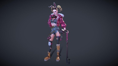 harley-style girl - 3d model cwthomasart 8dccdd1 stylized female character modeled maya 2018 zbrush uv&rsquo ed textured substance painter photoshop 3d print model - Mito3D
