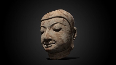 head image buddha 11th-12th ce - download free 3d model minneapolis institute art artsmia 070cb30 3d print model - Mito3D